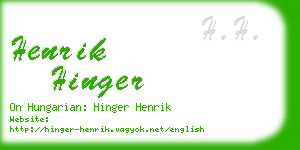 henrik hinger business card